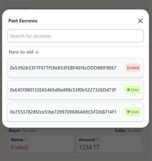 Reviewing Past Escrow Contracts